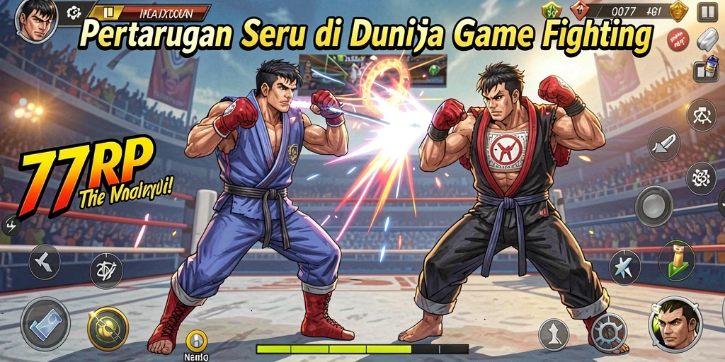Screenshot gameplay 77RP yang menunjukkan aksi pertarungan yang mendebarkan.