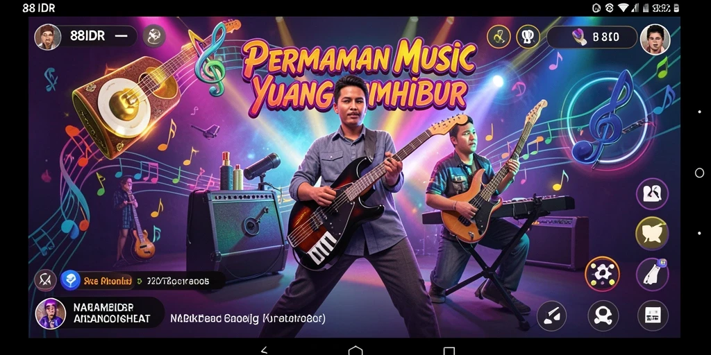 Screenshot utama 88IDR menampilkan tampilan gameplay musik yang seru.