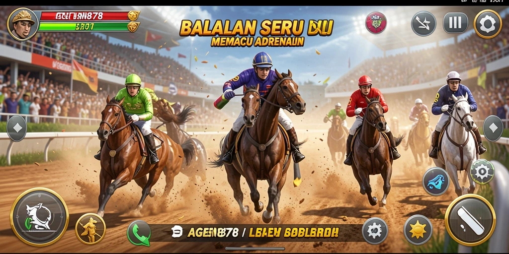 Tampilan gameplay dari AGEN878 yang penuh aksi balapan.
