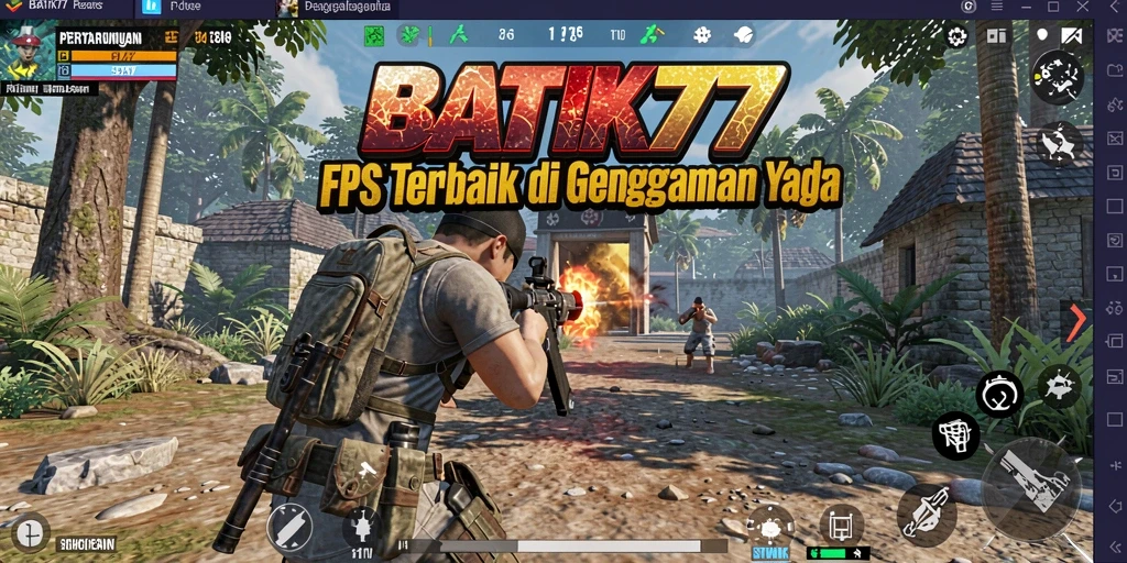 Tampilan gameplay intens dari BATIK77 dalam mode FPS.