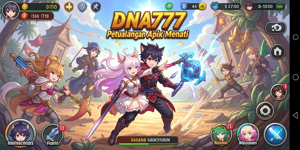 Tampilan gameplay yang menampilkan karakter Anime beraksi.