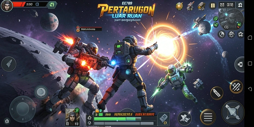 Tampilan menarik dari gameplay EE789 yang penuh aksi TPS.