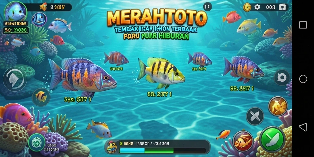 Tampilan gameplay seru saat menangkap ikan di MERAHTOTO.