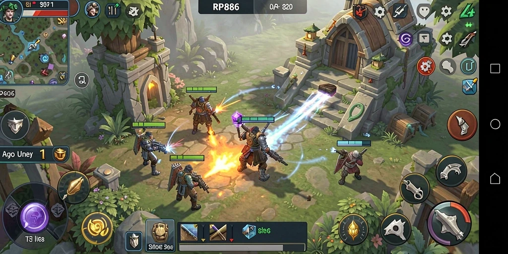 Tampilan gameplay strategis yang mendalam di RP886.