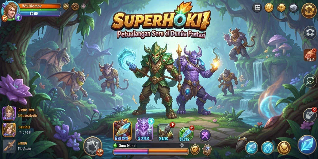 Tampilan gameplay SUPERHOKI yang menakjubkan dan penuh aksi.