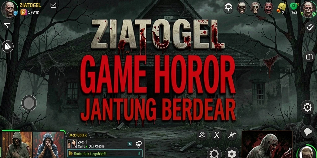 Screenshot gameplay ZIATOGEL menampilkan suasana horor yang mendalam dan menakutkan.